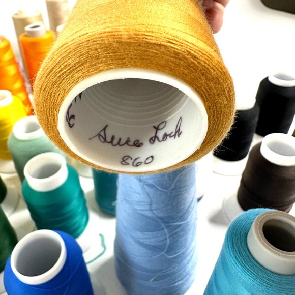 79 Spools of Serger Thread White Blue Yellow Beige YLI Sure Lock - Picture 5 of 6